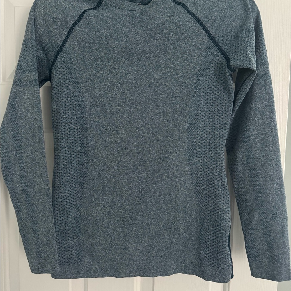 Figs Women's Long Sleeve Teal Top - Picture 5 of 5